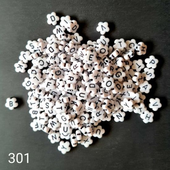 Secret Message Beads 100gram Flower Black SMB005