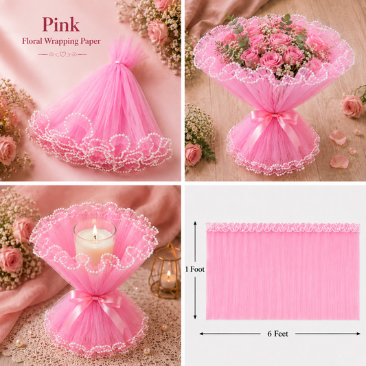 Premium Pearl Edge Bouquet Wrapping Net Fabric| BQN001