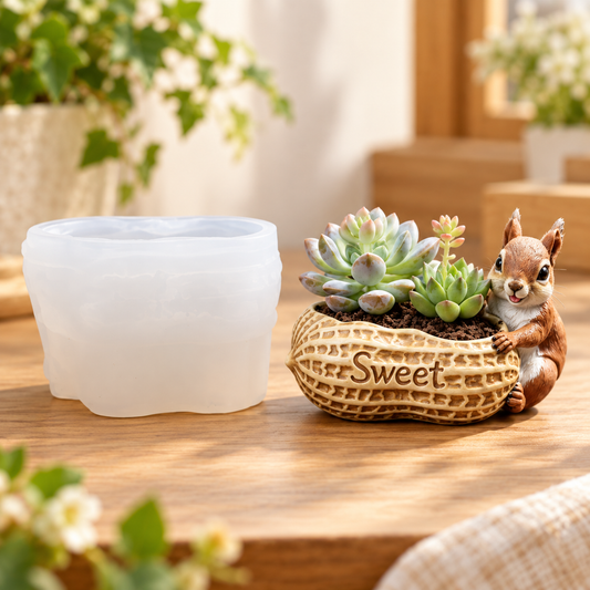 Squirrel & Peanut Planter Mould | MLD-ARM580