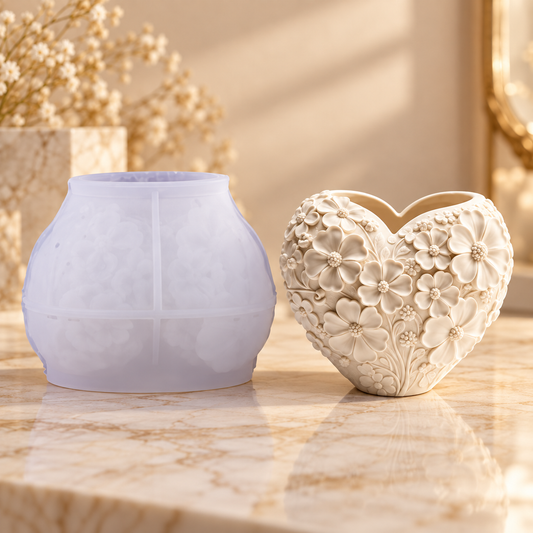 Floral Daisy Heart Planter Mould | MLD-ARM575