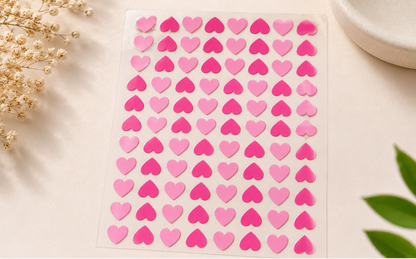 UV Transfer Sticker Sheet – Pink Heart Stickers for Craft & Gift Decoration | UV018