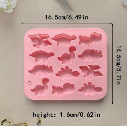 12-Cavity Dinosaur Silicone Mold | MLD-SSM355