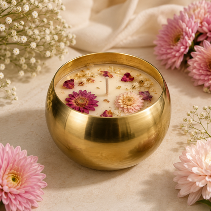 Brass Round Urli Bowl – Hammered & Plain Finish | WCT021