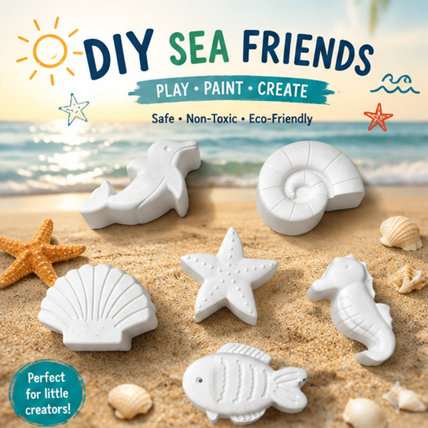 Ocean Theme Concrete DIY Craft Set of 6 | RCP005