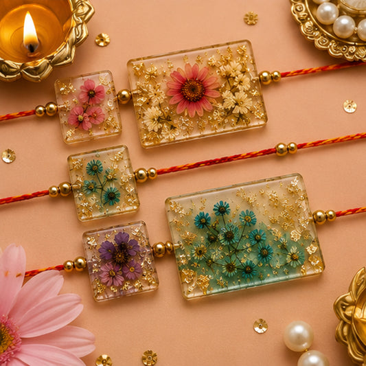 Classic Square Rakhi Silicone Mold (5 Cavity)