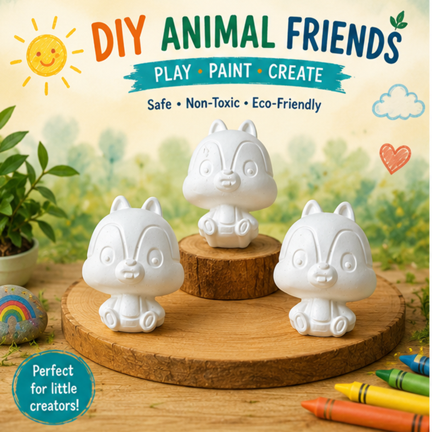 Cute Bunny Concrete DIY Activity Kit set of 4 | RCP006