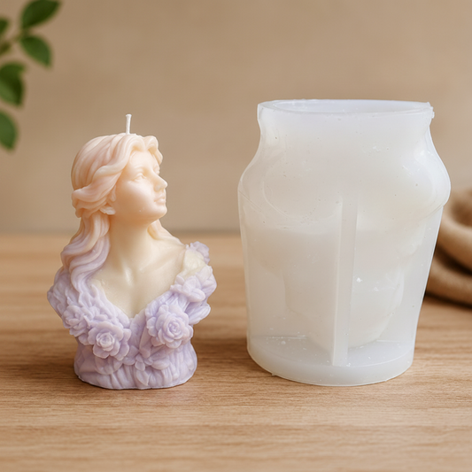 Elegant Lady Floral Dress Silicone Mold | WCM887