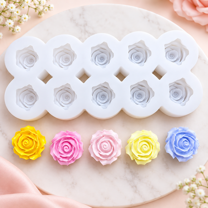 Mini Rose Flower Silicone Mold – 10 Cavity | MLD-WCM940