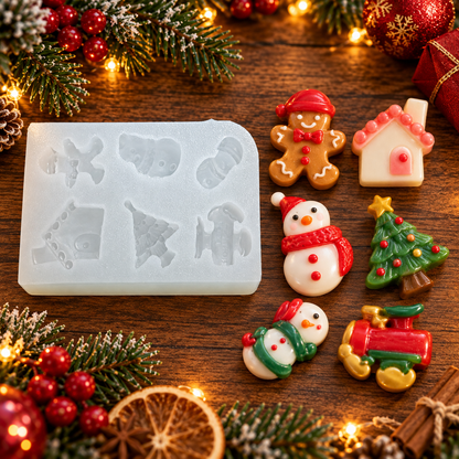 6 Cavity Christmas Theme Silicone Mold | MLD-CFM494[own]