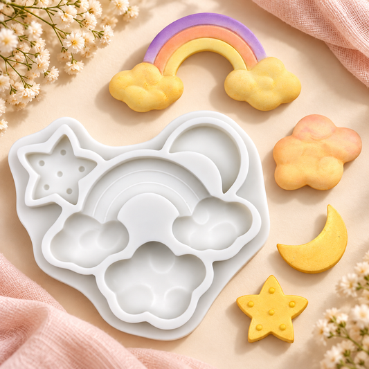 Rainbow Cloud Moon Star Mould | CFM472