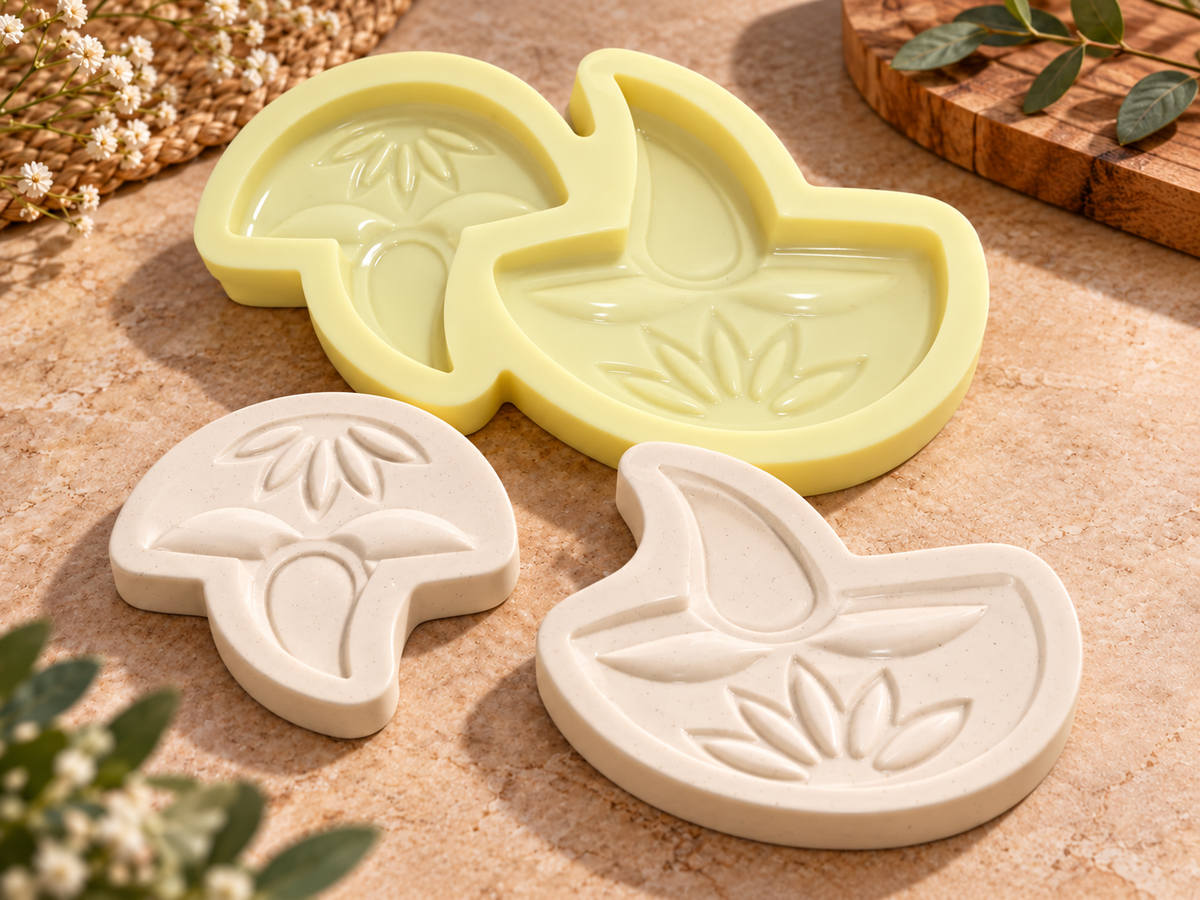 Double Diya Decorative Silicone Mold | MLD-SSM346