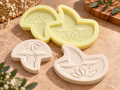 Double Diya Decorative Silicone Mold | MLD-SSM346