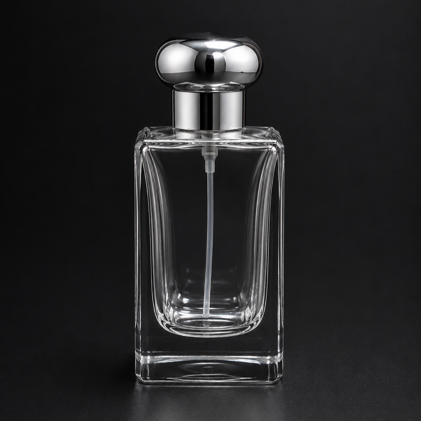 Luxury Square Glass Perfume Spray Bottle with Metallic Cap(Set of 4) | PGB008