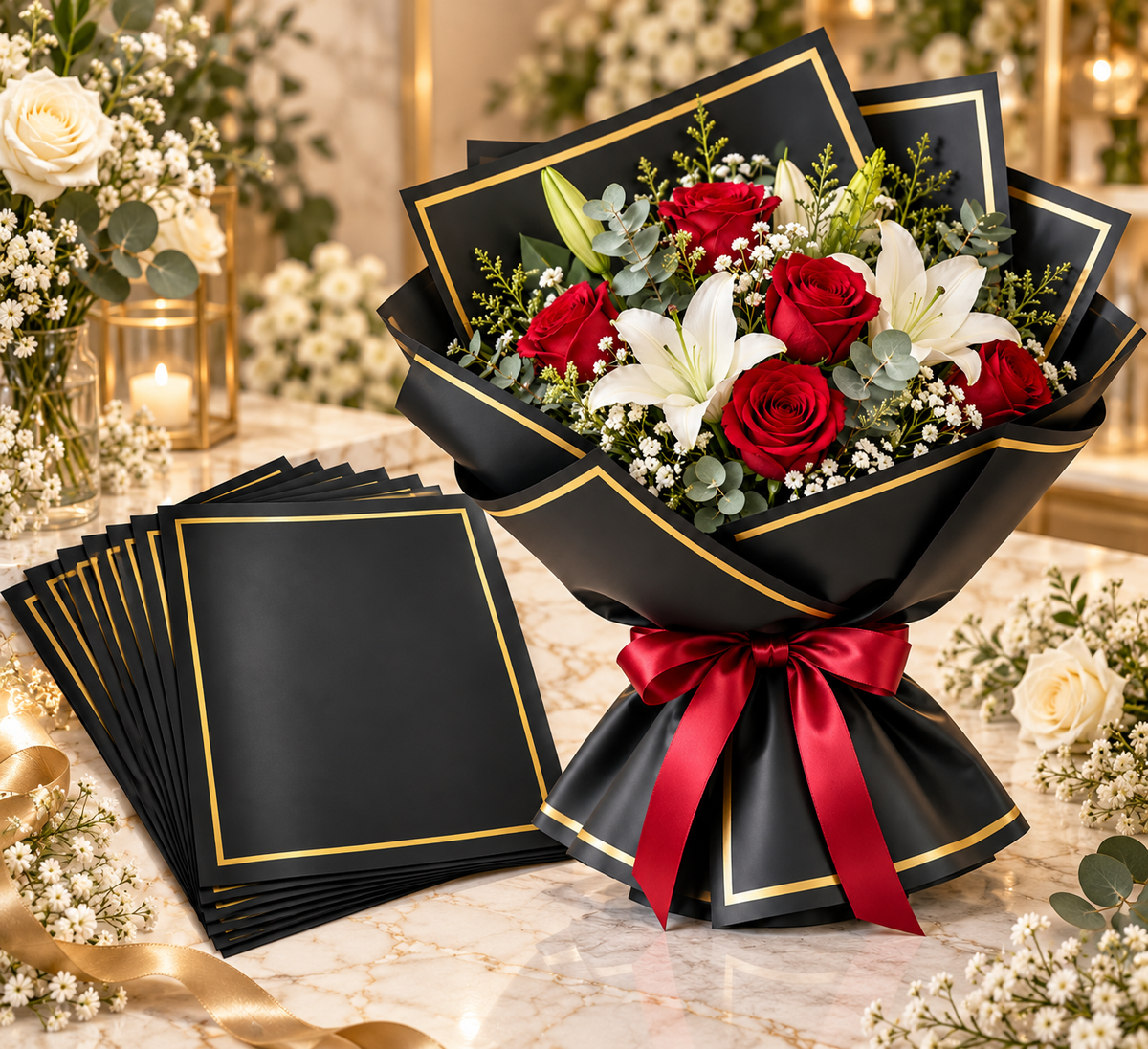 Bouquet Wrapping  Sheet Plain Colour – (20 Sheet) | PKG-PM426