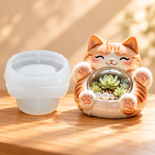 Paw Hug Cat Planter Mould | MLD-ARM582