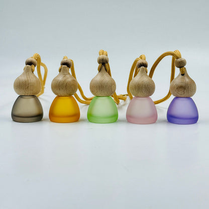 Frosted Persian Shape Glass Car Diffuser Bottle with Wooden Cap (10 ml) | HDF011
