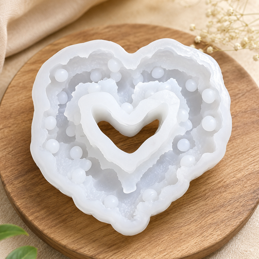 Heart Geode Silicone Mold for Candle, Soap, Resin & Clay Crafts | WCM892
