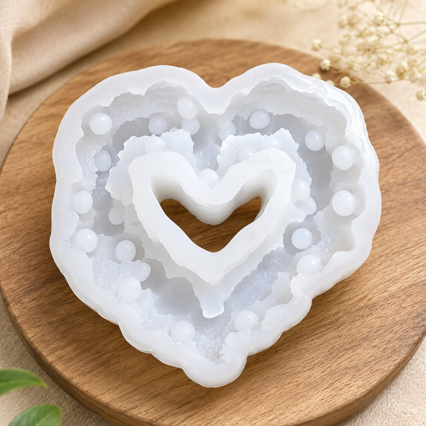 Heart Geode Silicone Mold for Candle, Soap, Resin & Clay Crafts | WCM892