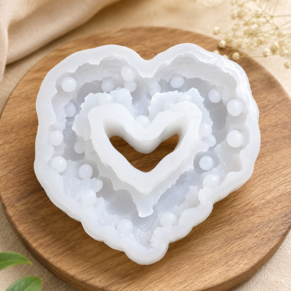 Heart Geode Silicone Mold for Candle, Soap, Resin & Clay Crafts | WCM892