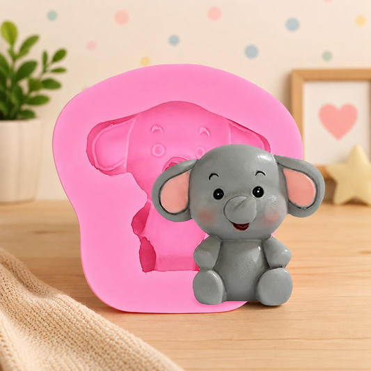 Cute Sitting Elephant Silicone Mold | WCM868 (OWN)