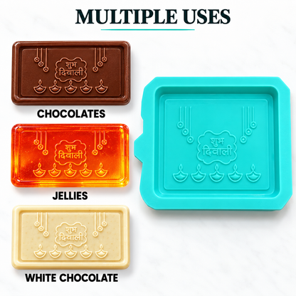 Shubh Dipavali Diya Chocolate Bar Silicone Mold | MLD- CFM500