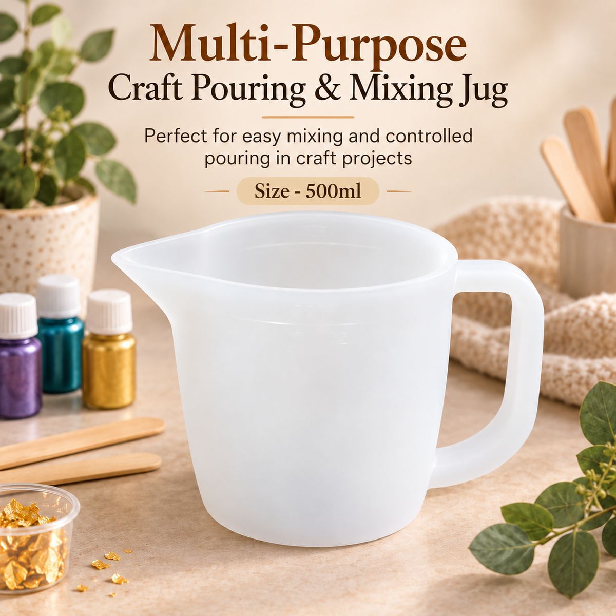 500ml Multi-Purpose Mixing & Pouring Jug for Resin, Wax, Soap & Colour Mixing | TOL-ART067