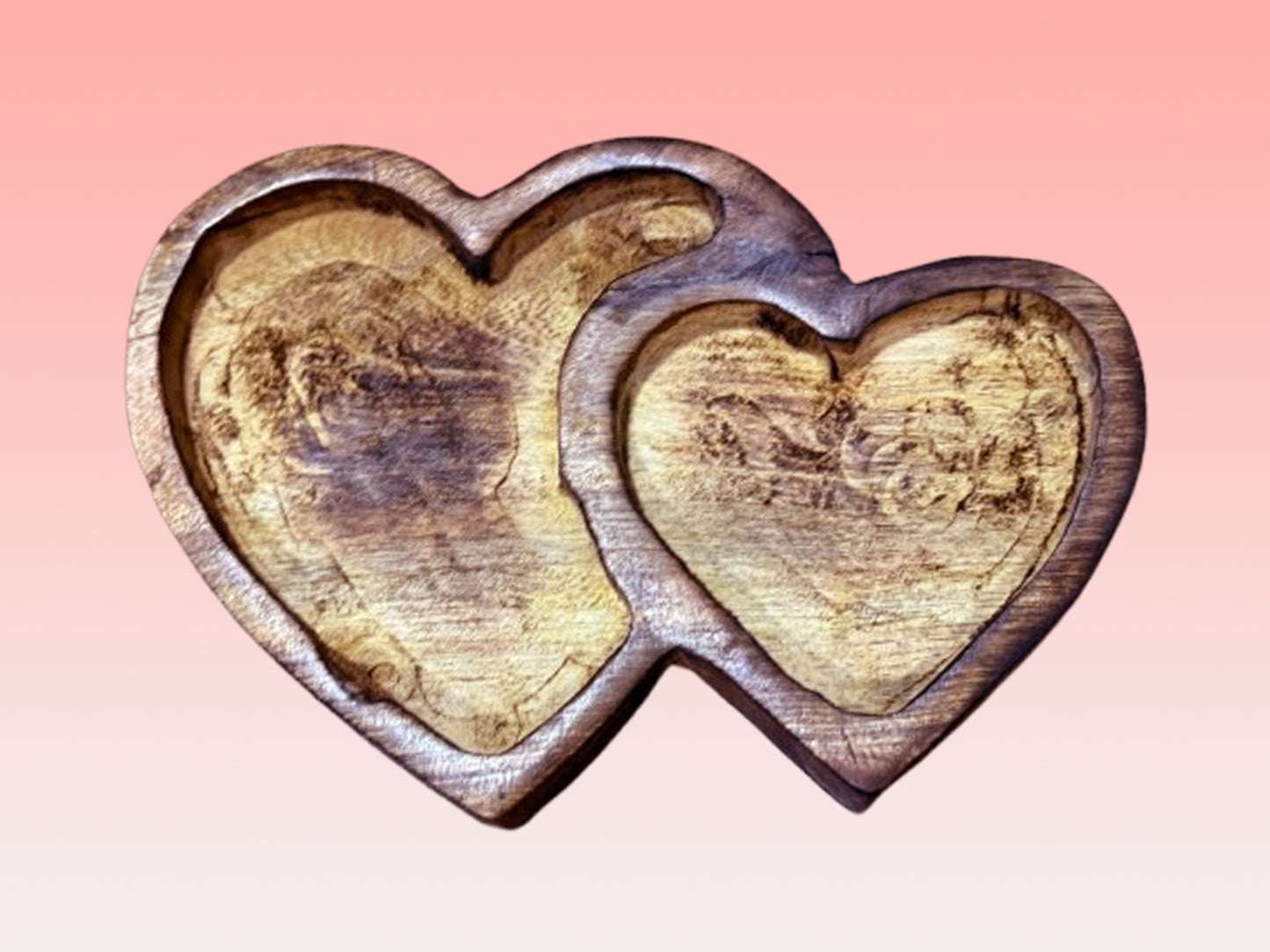 Twin Heart Wooden Candle Holder | WC013