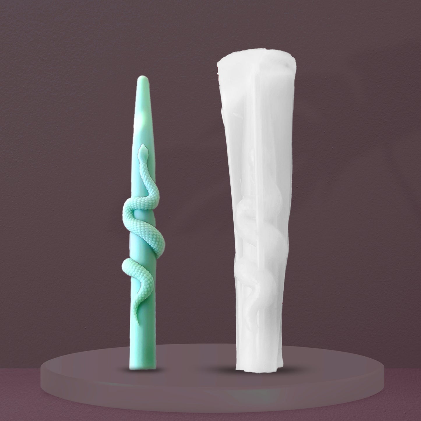 Coiled Serpent Taper Candle Mould WCM788