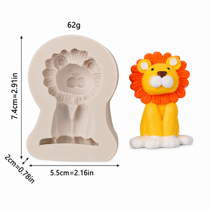 Cute Lion Silicone Mold for Candle, Soap, Resin & DIY Crafts | WCM863