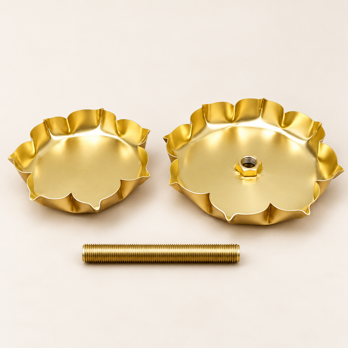 2 Tier Lotus Shape Metal Samai – Decorative Diya & Candle Holder | HOM-WCT033