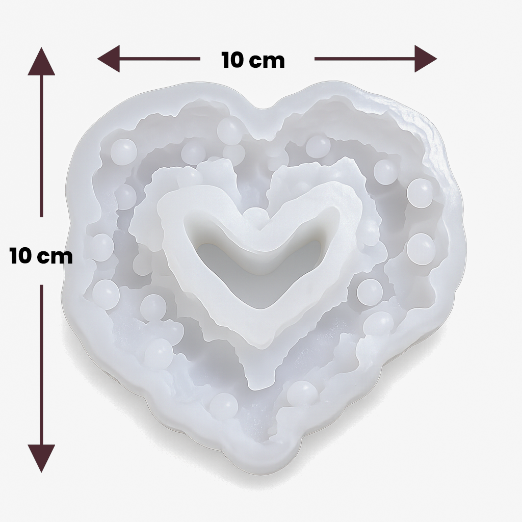Heart Geode Silicone Mold for Candle, Soap, Resin & Clay Crafts | WCM892