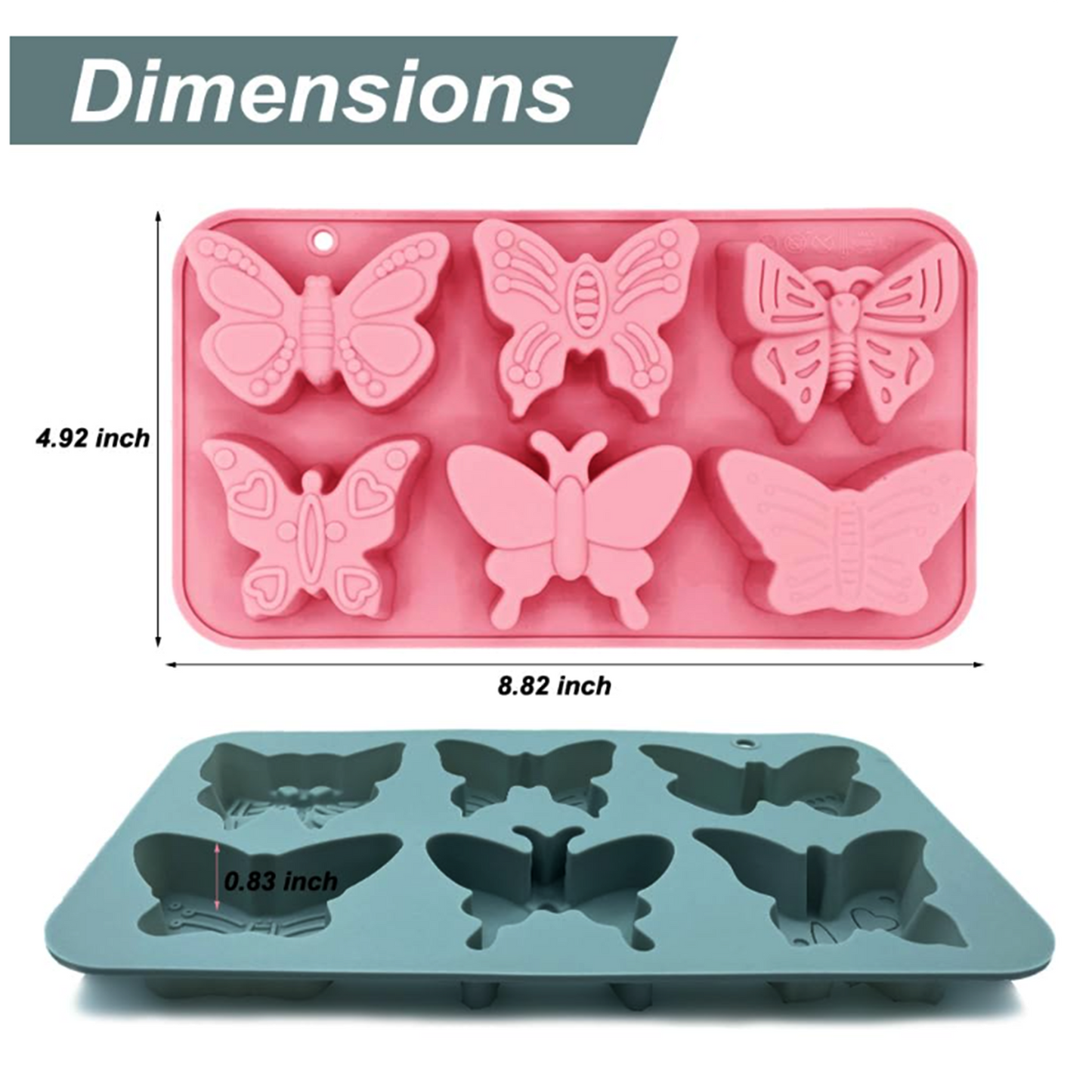 6 Cavity Butterfly Silicone Mold for Soap, Chocolate, Resin & DIY Crafts | SSM290
