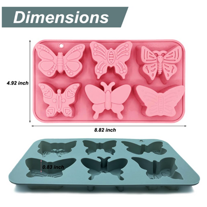 6 Cavity Butterfly Silicone Mold for Soap, Chocolate, Resin & DIY Crafts | SSM290