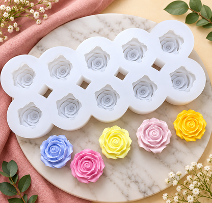 Mini Rose Flower Silicone Mold – 10 Cavity | MLD-WCM940