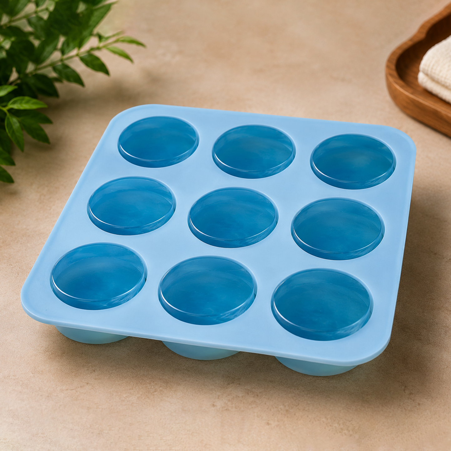 9 Cavity 100 g Round Silicone Mold for Soap | SSM315