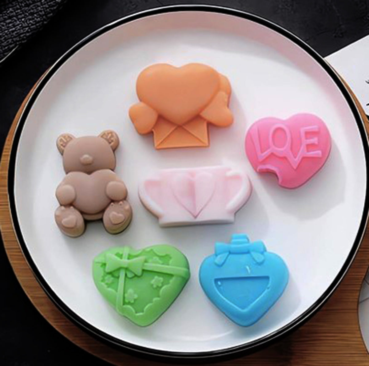 Heart Shape Love & Teddy Bear Silicone Mold Set | MLD-SSM354