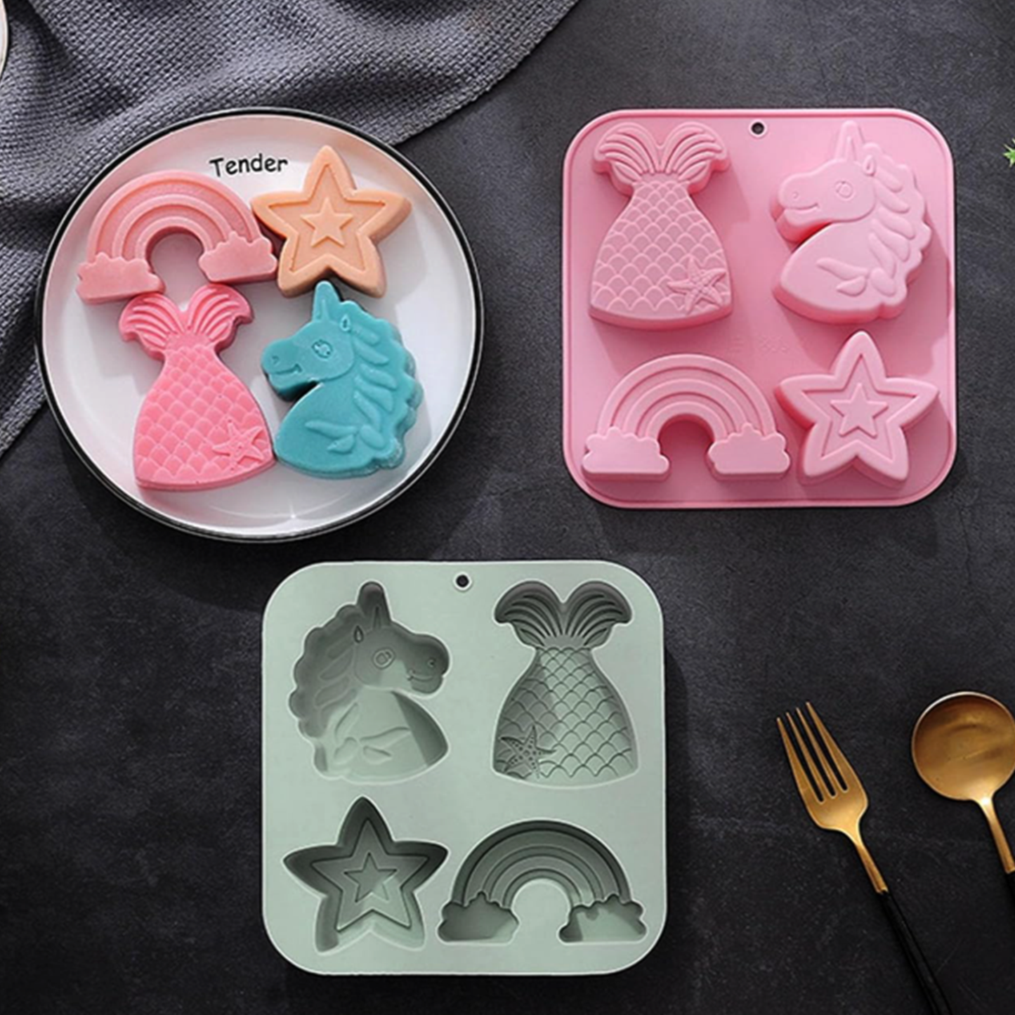 Unicorn & Rainbow Silicone Mold | SSM302