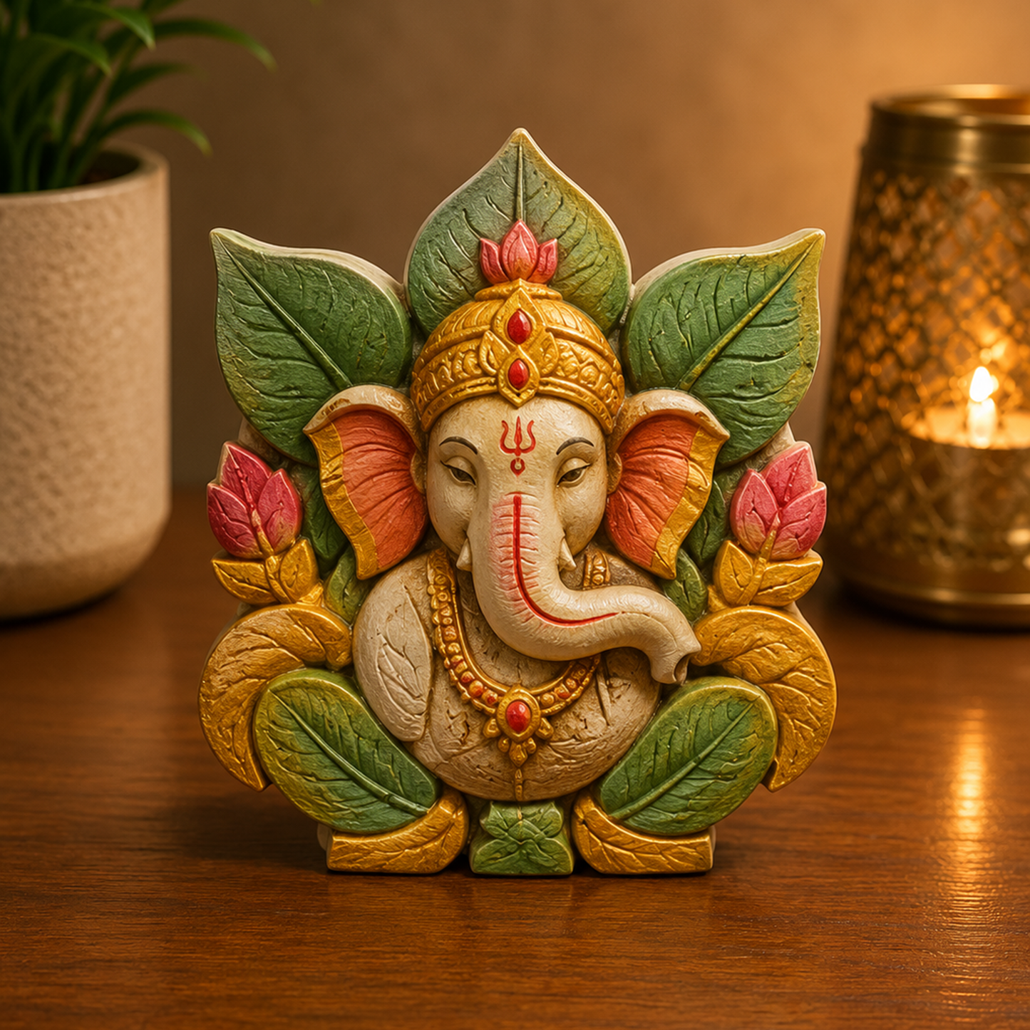 Leaf Style Lord Ganesha Silicone Mold for Resin, Jesmonite, Plaster & Concrete Art | WCM874