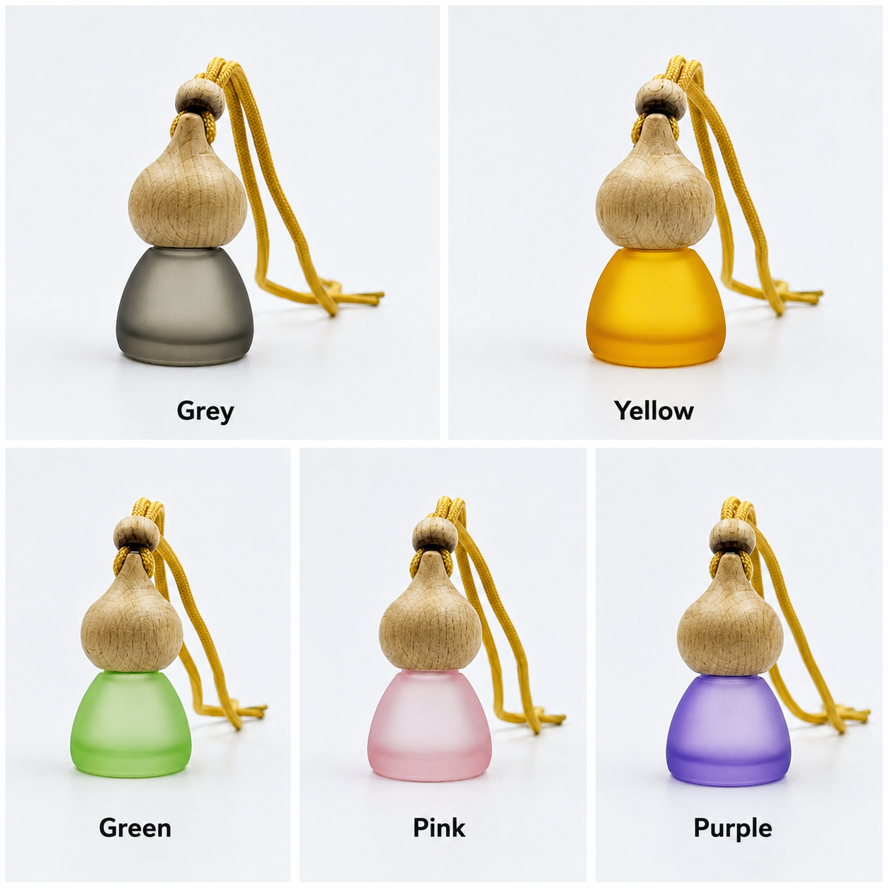 Frosted Persian Shape Glass Car Diffuser Bottle with Wooden Cap (10 ml) | HDF011