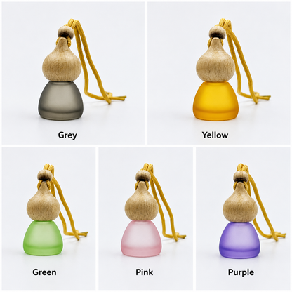 Frosted Persian Shape Glass Car Diffuser Bottle with Wooden Cap (10 ml) | HDF011