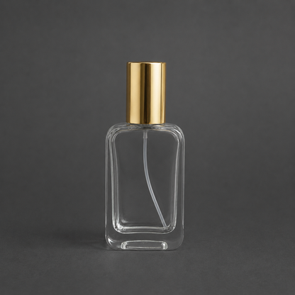 Rectangular Shape Glass Perfume Spray Bottle with Metal Cap (3 colour set)  |  PGB004