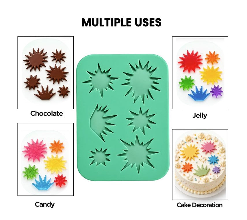 Comic Burst Boom Shapes Silicone Mold | MLD-CFM503