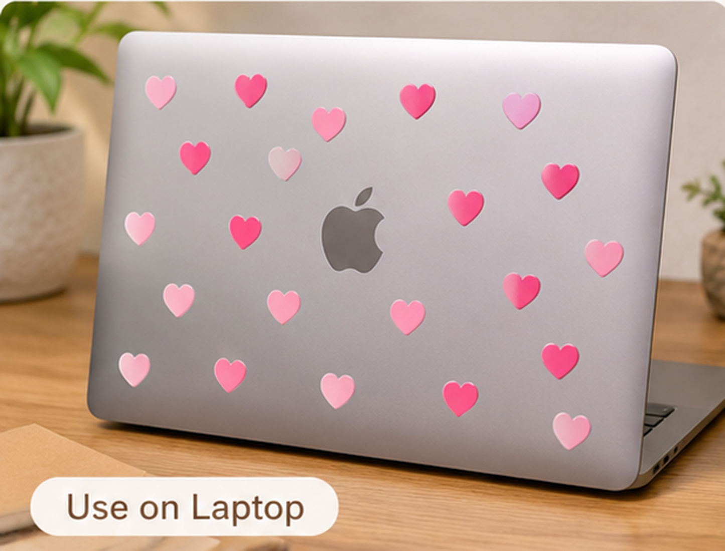 UV Transfer Sticker Sheet – Pink Heart Stickers for Craft & Gift Decoration | UV018
