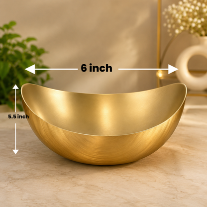 Elegant Gold Decorative Metal OVAL Bowl URLI | WCT019