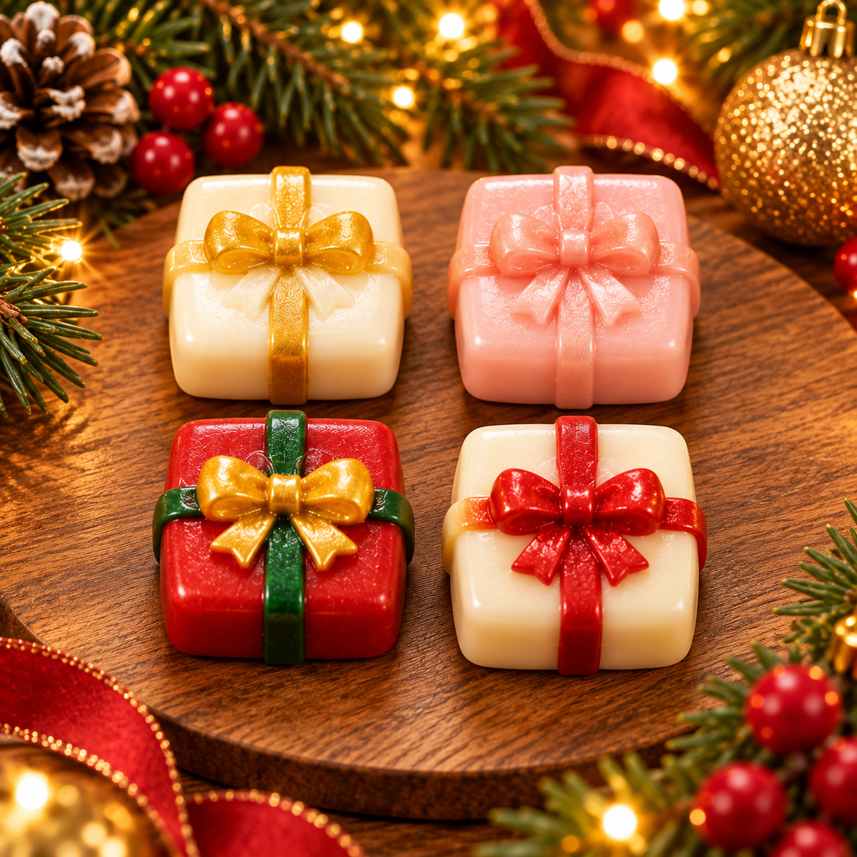 4 Cavity Christmas Gift Box Silicone Mold | MLD-CFM495[own]