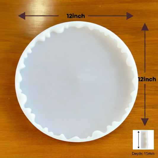 Round Agate Edge Silicone Tray Mold for Resin