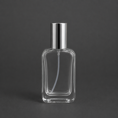 Rectangular Shape Glass Perfume Spray Bottle with Metal Cap (3 colour set)  |  PGB004