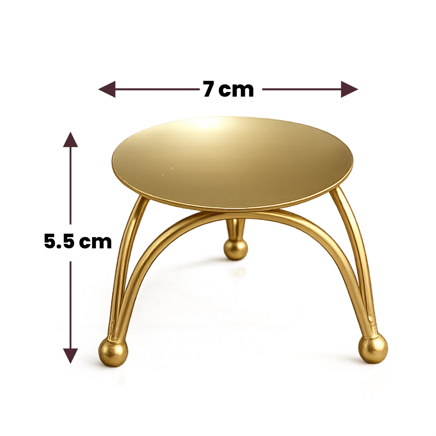 Gold Metal Pedestal Display Stand for Candles, Urli Bowls & Festive Home Décor | WCT023