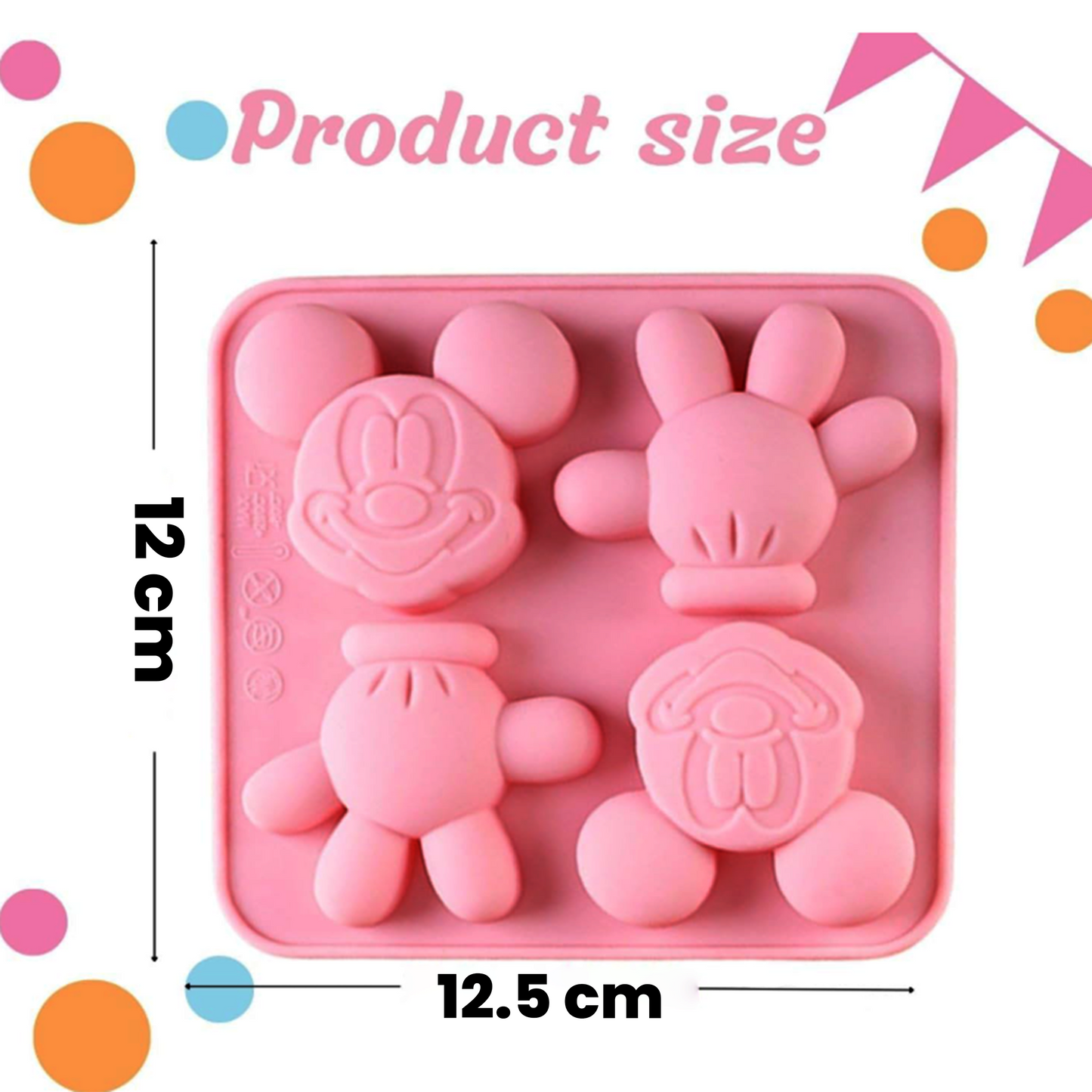 Mickey Cartoon Character Silicone Mold – 4 Cavity DIY Craft Mold | SSM289