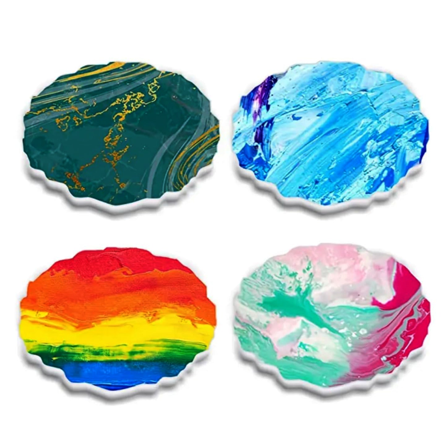 Round Agate Edge Silicone Tray Mold for Resin| ARM563